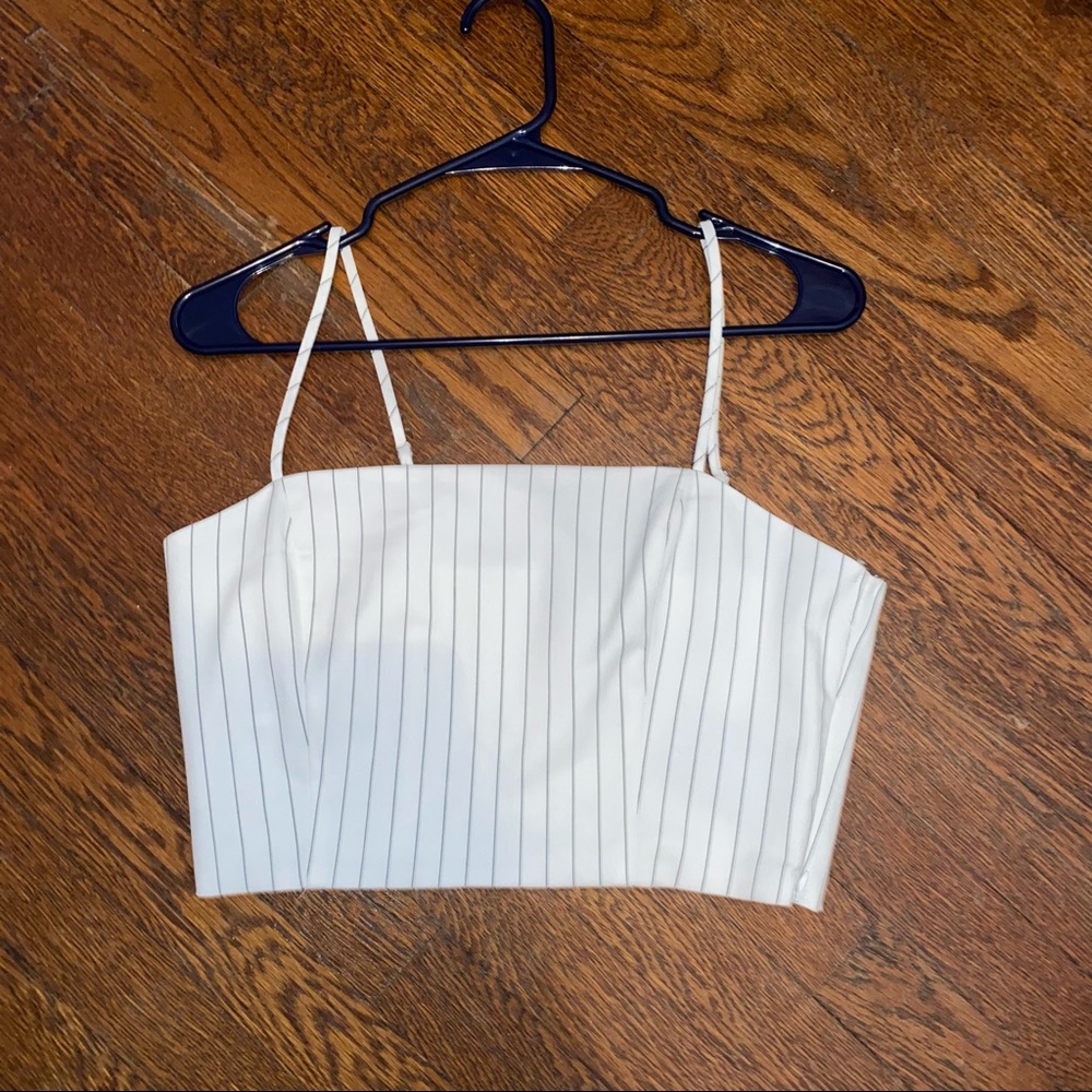 Striped, Cropped Blouse
